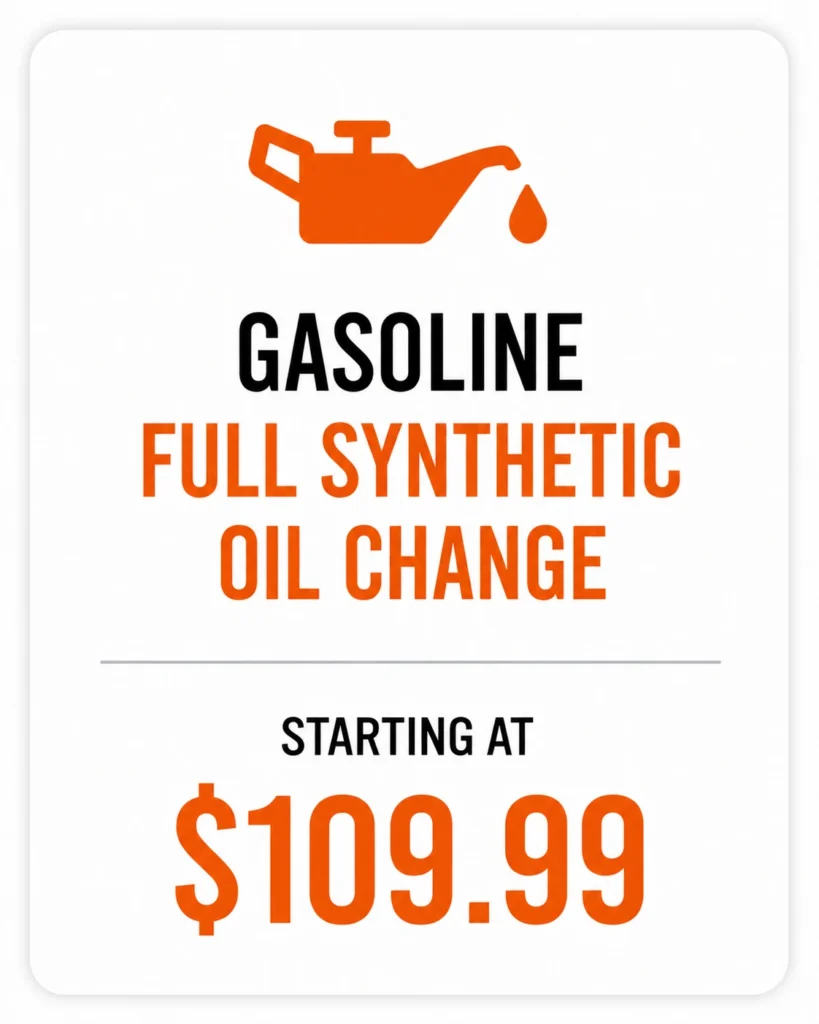 Full synthetic oil change